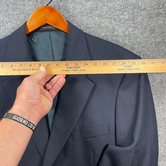 Wimbledon of England Blazer 40R Blue Single Breast Notch Lapel Wool Blend - Picture 3 of 14
